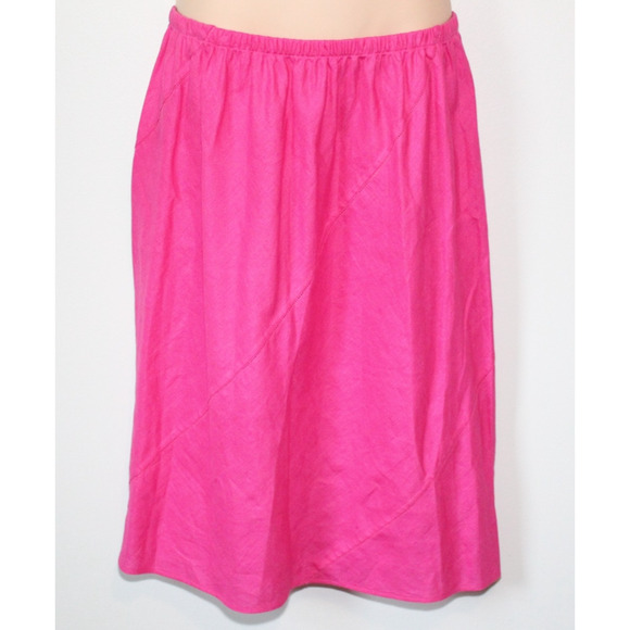 SHAMASK 100% Linen Jacket & Skirt Set Pink Size 2 3 Oversized Lagonlook Coastal - Picture 4 of 16